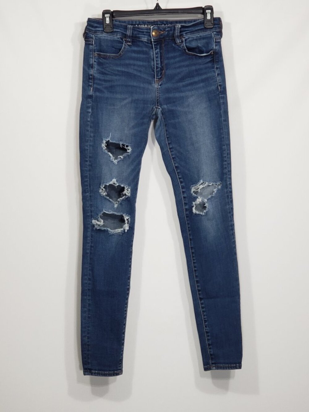 American Eagle Next Level Stretch Distressed Jeggings Women's Size 8 Long
